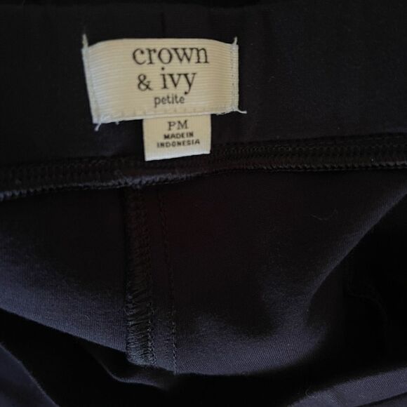 Crown & Ivy Petite Women’s Dark Blue Elastic Stretch Activewear Leggings Size:PM - Picture 3 of 6